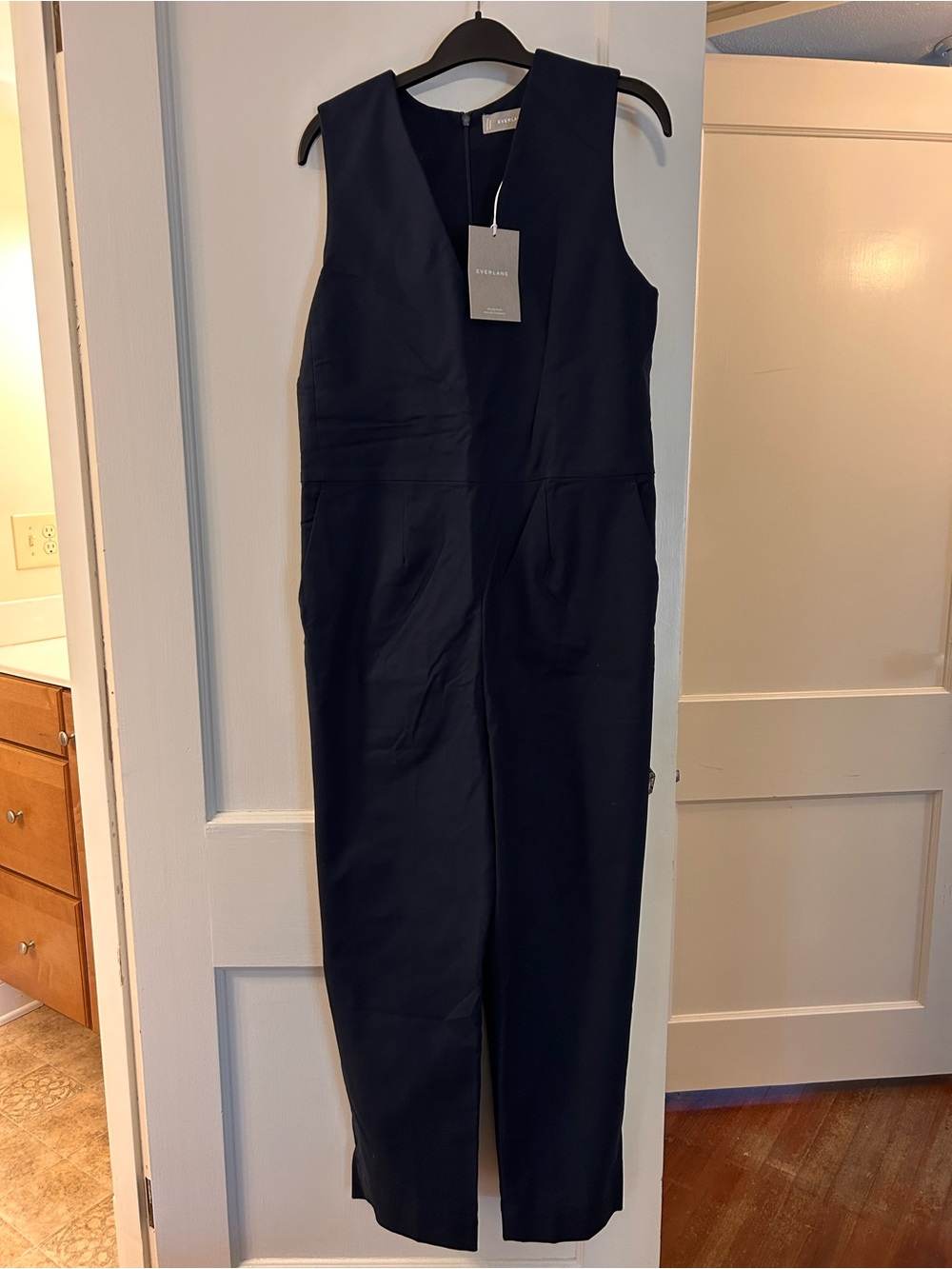 NWT Everlane Navy Sleeveless V-Neck Jumpsuit size 4